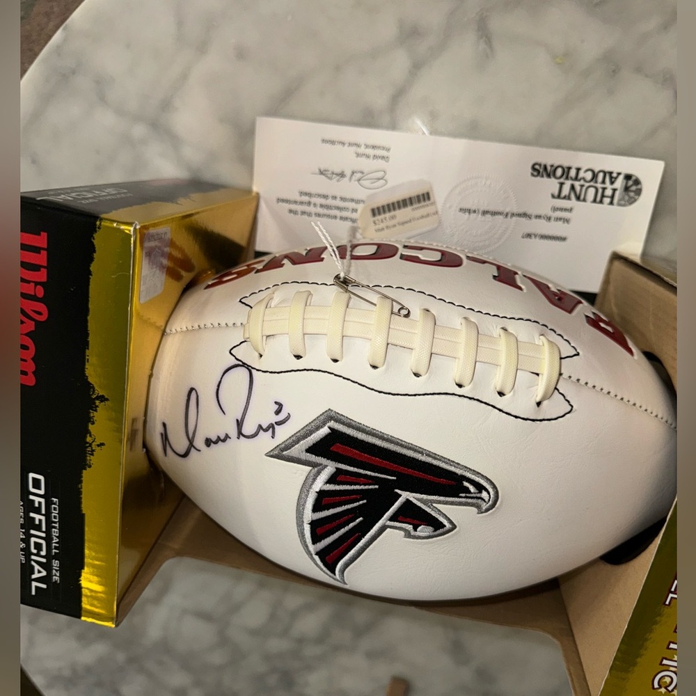 Matt Ryan #2 - Atlanta Falcons Signed Football (White Paneling) w COA